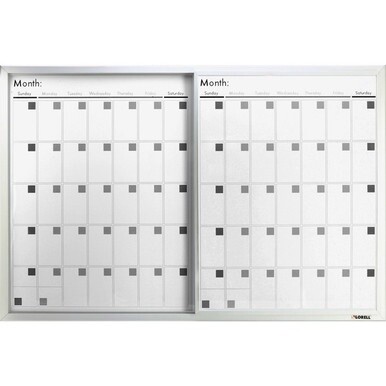 Lorell Magnetic Dry-Erase Calendar Board - 36&quot; (3 ft) Width x 24&quot; (2 ft) Height - Frost Surface - Rectangle - Magnetic - Stain Resistant - Assembly Required - 1 Each