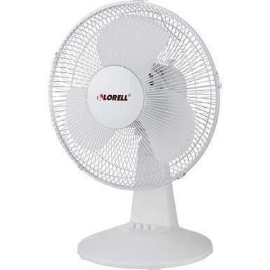 Lorell 12&quot; Oscillating Desk Fan - 12&quot; Diameter - 3 Speed - Quiet, Oscillating - 19.5&quot; Height x 13.9&quot; Width x 11.5&quot; Depth - Light Gray