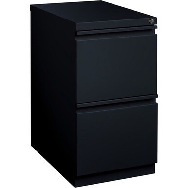Lorell Mobile File Pedestal - 15&quot; x 22.9&quot; x 27.8&quot; - Letter - Vertical - Recessed Handle, Ball-bearing Suspension, Security Lock - Black - Steel - Recycled