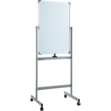 Lorell Vertical Magnetic Whiteboard Easel - 24&quot; (2 ft) Width x 36&quot; (3 ft) Height - White Surface - Square - Vertical - Floor Standing - Magnetic - 1 Each