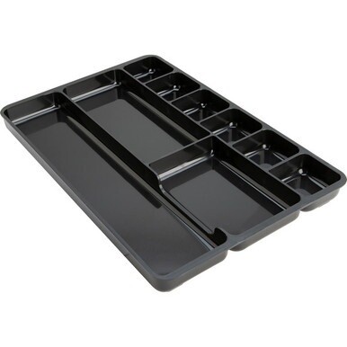 Lorell 9-compartment Drawer Tray Organizer - 9 Compartment(s) - 1.3&quot; Height x 14&quot; Width x 9.4&quot; Depth - Black - 1 Each
