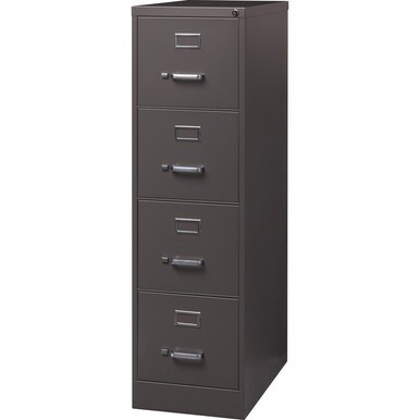 Lorell Fortress Series 26.5'' Letter-size Vertical Files - 4-Drawer - 15" x 26.5" x 52" - 4 x Drawer(s) for File - Letter - Vertical - Label Holder, Drawer Extension, Ball-bearing Suspension, Heavy Du