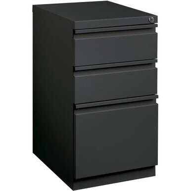 Lorell Box/Box/File Mobile Pedestal File - 15" x 19.9" x 27.8" - 3 x Drawer(s) for Box, File - Letter - Mobility, Casters, Drawer Extension, Security Lock, Recessed Drawer, Ball-bearing Suspension - C