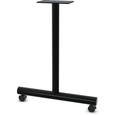 Lorell Relevance Tabletop Wheeled T-Leg Base - 27.8&quot; , 2&quot; Caster - Material: Tubular Steel - Finish: Black