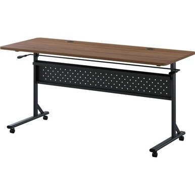 Lorell Shift 2.0 Flip &amp; Nesting Mobile Table - For - Table TopLaminated Rectangle Top - 60&quot; Table Top Length x 24&quot; Table Top Width x 1&quot; Table Top Thickness - 29.50&quot; Height - Assembly Required - Walnut