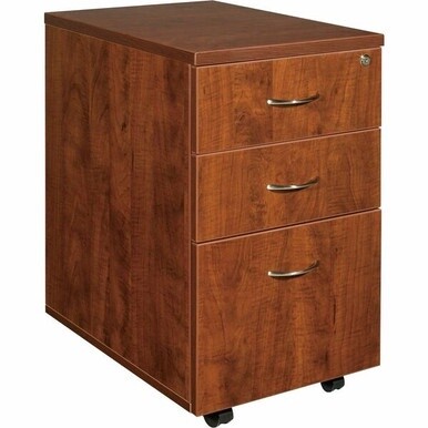 Lorell Essentials Pedestal - 3-Drawer - 15.8" x 22" x 1" x 28.4" - 3 x Box, File Drawer(s) - Finish: Cherry, Laminate