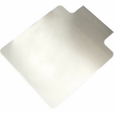 Lorell Medium Pile Wide Lip 60&quot; Chairmat - Carpeted Floor - 60&quot; Length x 46&quot; Width x 0.17&quot; Thickness - Lip Size 12&quot; Length x 25&quot; Width - Vinyl - Clear - 1Each