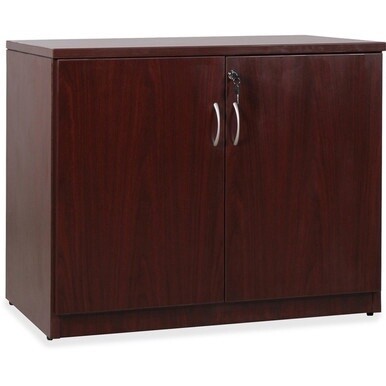 Lorell Essentials Series Mahogany 2-door Storage Cabinet - 36&quot; x 22.5&quot; x 29.5&quot; - 2 x Door(s) - Mahogany - Laminate - Melamine Faced Chipboard (MFC)