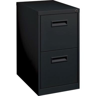 Lorell File/File Mobile Pedestal Files - 2-Drawer - 15" x 19" x 28" - 2 x Drawer(s) for File - Letter - Locking Casters, Security Lock, Ball-bearing Suspension - Black - Powder Coated - Steel - Recycl