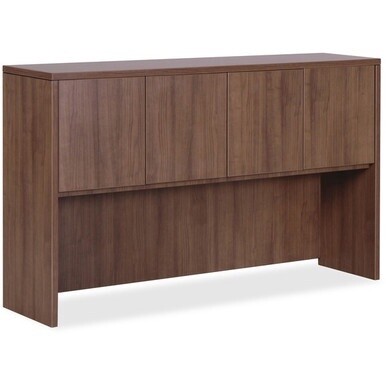 Lorell Essentials Series Walnut 4-Door Hutch - 70.9&quot; x 14.8&quot; x 36&quot; Hutch - 4 Door(s) - Finish: Laminate, Walnut