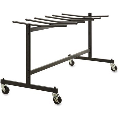 Lorell Folding Chair Trolley - x 68&quot; Width x 30.8&quot; Depth x 35.8&quot; Height - Black Steel Frame - Black - For 42 Devices - 1 Each