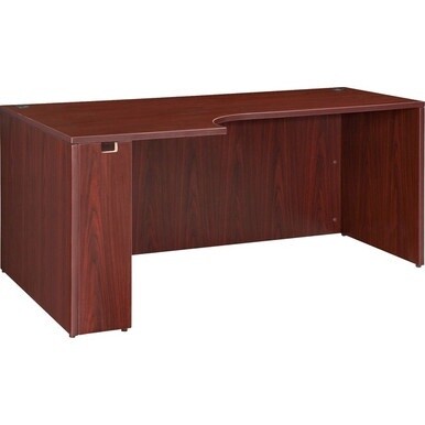 Lorell Essentials Left Rectangular Credenza - 66.1&quot; x 35.4&quot; x 29.5&quot; - Finish: Laminate, Mahogany