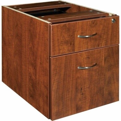 Lorell Essentials Pedestal - 2-Drawer - 15.5" x 21.9" x 18.9" - 2 x Box, File Drawer(s) - Double Pedestal - Finish: Cherry, Laminate