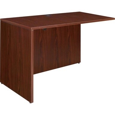 Lorell Essentials Rectangular Return - 41.6&quot; x 23.6&quot; x 29.5&quot; - Finish: Laminate, Mahogany