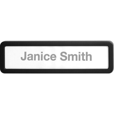 Lorell Recycled Plastic Cubicle Nameplate - 1 Each - 0.9&quot; Width x 2.7&quot; Height - Wall - Plastic - Black