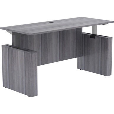 Lorell Essentials 72&quot; Sit-to-Stand Desk Shell - 0.1&quot; Top, 1&quot; Edge, 72&quot; x 29&quot;49&quot; - Finish: Weathered Charcoal