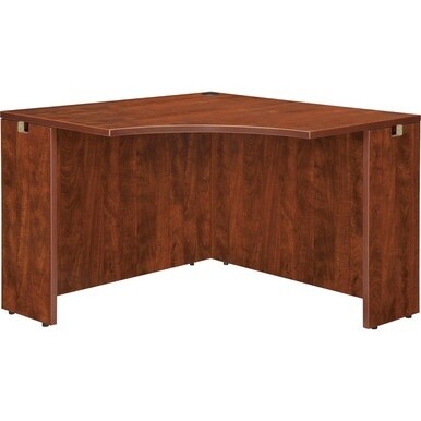 Lorell Essentials Series Cherry Laminate Corner Desk - 41.4" x 41.4" x 29.5" - Finish: Cherry, Laminate