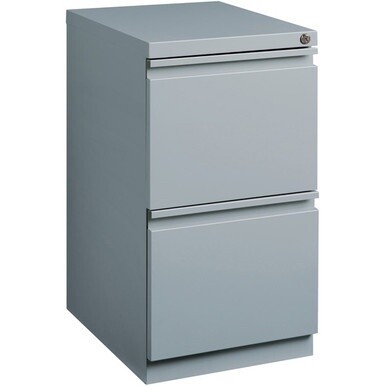 Lorell Mobile Box/Box/File Pedestal File - 15" x 19.9" x 27.8" - 2 x Drawer(s) for File - Letter - Vertical - Ball-bearing Suspension, Drawer Extension, Durable, Recessed Drawer - Gray - Steel - Recyc