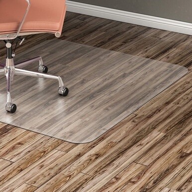 Lorell Hard Floor Rectangular Chairmat - Tile Floor, Vinyl Floor, Hardwood Floor - 60&quot; Length x 46&quot; Width x 60 mil Thickness - Rectangular - Vinyl - Clear - 1Each