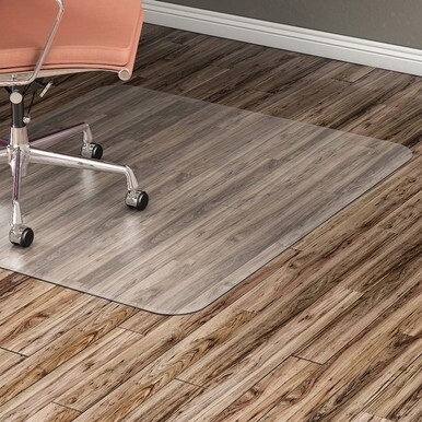 Lorell Hard Floor Chairmat - Tile Floor, Vinyl Floor, Hardwood Floor - 48&quot; Length x 36&quot; Width x 60 mil Thickness - Rectangular - Vinyl - Clear - 1Each