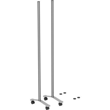 Lorell Adaptable Panel Legs - 18.8&quot; Width x 2&quot; Depth x 71&quot; Height - Aluminum - Silver
