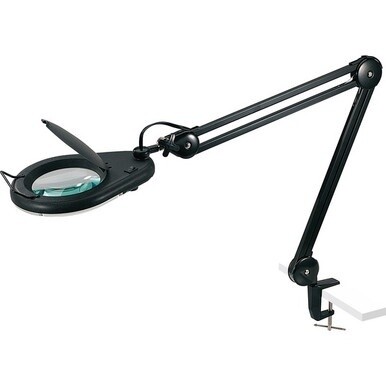 Lorell Full-spectrum 22-watt Bulb Magnifying Lamp - 33&quot; Height - 5.1&quot; Width - 22 W Bulb - Glass, Metal - Black