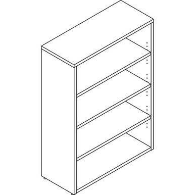 Lorell Prominence 2.0 Gray Elm Laminate Bookcase - 34" x 12"48" , 1" Top, 0.1" Edge - 4 Shelve(s) - Material: Particleboard, Thermofused Melamine (TFM) - Finish: Gray Elm