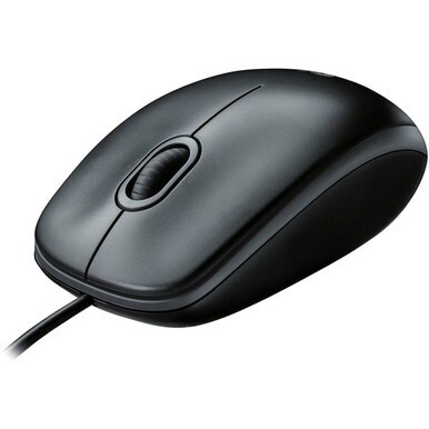 Logitech B100 Optical USB Mouse - Optical - Cable - Black - 1 Pack - USB - 800 dpi - Scroll Wheel - 3 Button(s) - Symmetrical