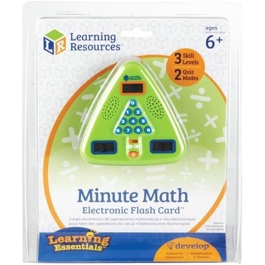 Learning Resources Minute Math Electronic Flash Card - Skill Learning: Equation Solving, Visual Processing, Audio Feedback, Addition, Subtraction, Multiplication, Division, Number, Mathematics, Algebr