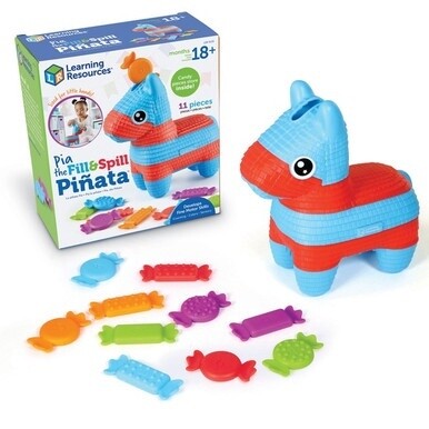 Learning Resources Pia the Fill &amp; Spill Pinata - Skill Learning: Fine Motor, Color Identification, Counting - 1.5-2 Year - Multi