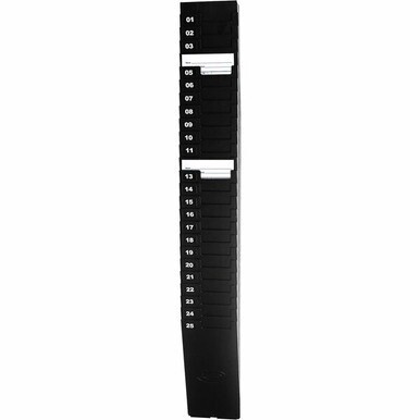 Lathem 25-Pocket Expandable Time Card Rack - 25 Pocket(s) - 33.5&quot; Height x 4.5&quot; Width x 2.3&quot; Depth - Black - Plastic - 1 Each