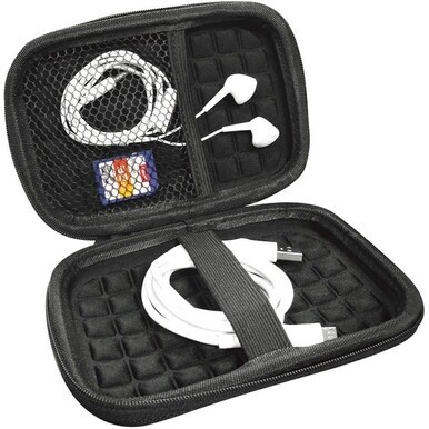 Maxell Mobile Storage Case - External Dimensions: 4.5&quot; Length x 1.5&quot; Width x 6.8&quot; Height - Zipper Closure - Black - For Electronic Components, Plug, Connector, Cable - 1 Each