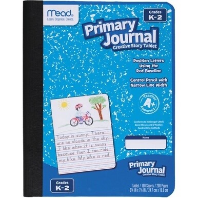Mead K-2 Classroom Primary Journal - 100 Sheets - 7 1/2&quot; x 9 4/5&quot; - Assorted Cover - 12 / Carton