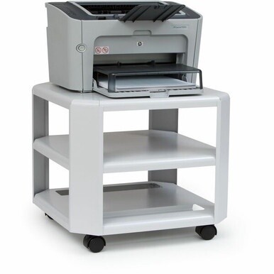 Master Mobile Printer Stand - 75 lb Load Capacity - 2 x Shelf(ves) - 8.5&quot; Height x 18&quot; Width x 18&quot; Depth - Floor - Steel - Gray
