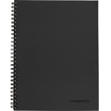 Mead Limited Meeting Notebook - 80 Pages - Wire Bound - Both Side Ruling Surface - Ruled - 7 1/4" x 9 1/2" - Black Cover - Perforated, Dual Sided - Recycled - 1 Each