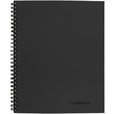 Cambridge Limited Business Notebooks - 80 Sheets - Wire Bound - Legal Ruled - 0.28&quot; Ruled - 20 lb Basis Weight - 8 1/4&quot; x 11&quot; - Black Binding - BlackLinen Cover - Perforated, Durable, Easy Tear, Flexi
