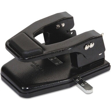 Master MP250 Hole Punch - 2 Punch Head(s) - 40 Sheet of 20lb Paper - 9/32&quot; Punch Size - Round Shape - 13.8&quot; x 12.5&quot; x 9.5&quot; - Black