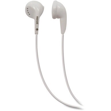 Maxell EB-95 White Earbuds - Stereo - White - Wired - Earbud - Binaural - Outer-ear