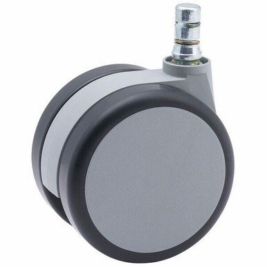 Master Caster Gemini Heavy-Duty Chair Mat Casters - 3&quot; Diameter - 220 lb - Urethane - Black, Gray - 5 / Set