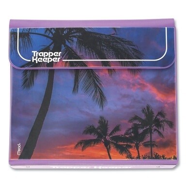 Trapper Keeper 3-Ring Pocket Binder, 1&quot; Capacity, 11.25 x 12.19, Palm Trees