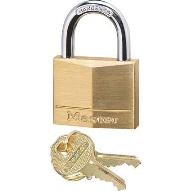 Master Lock Solid Brass Padlock - Keyed Different - 0.25&quot; Shackle Diameter - Rust Resistant - Brass - Brass - 1 Each