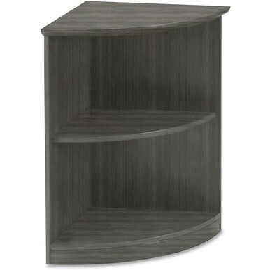 Mayline Medina - Open 1/4-Round Bookcase - 1&quot; Shelf, 20&quot; x 20&quot;29.5&quot; Bookshelf - 2 Shelve(s) - Finish: Gray Steel Laminate - For Book