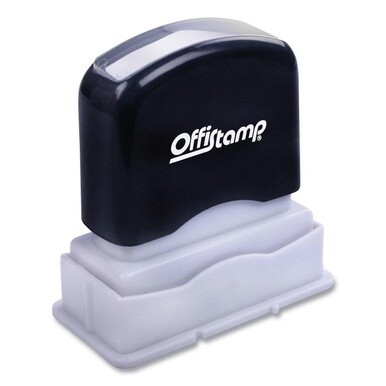 Pre-Inked Message Stamp with Blank Date Box, FAXED, 1.63&quot; x 0.38&quot;, Red Ink