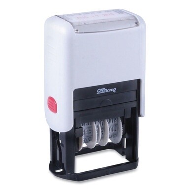 Self-Inking Message Stamp with Blank &quot;By&quot; Line, 12 Years, RECEIVED, 1.63&quot; x 0.88&quot;, Black/Red Ink