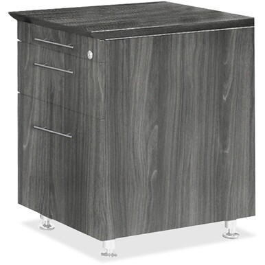 Mayline Medina Series Pencil/Box/File Return Pedestal - 18" x 15"26" , 1" Top - 3 x Storage, Box, File Drawer(s) - Beveled Edge - Material: Steel - Finish: Gray, Laminate, Silver - For Office