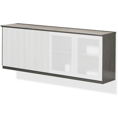 Mayline Medina Series Low Wall Cabinet - 72&quot; x 20&quot;29.5&quot; , 1&quot; Top - 2 Shelve(s) - Beveled Edge - Material: Steel - Finish: Gray, Laminate - For Office