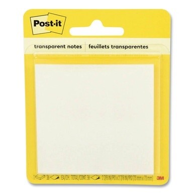 Transparent Notes, 2.88&quot; x 2.88&quot;, 36 Sheets/Pad