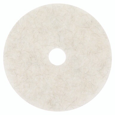 Ultra High-Speed Natural Blend Floor Burnishing Pads 3300, 20&quot; Diameter, White, 5/Carton