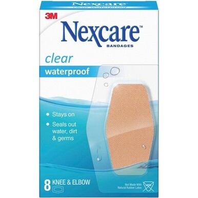Nexcare Knee &amp; Elbow Waterproof Bandages - 2.38&quot; x 3.50&quot; - 64/Box - Clear