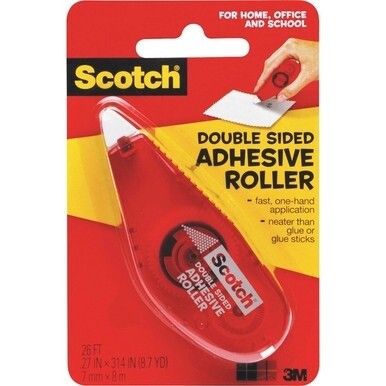 Scotch Double-Sided Adhesive Roller - 26 ft Length x 27&quot; Width - Dispenser Included - Handheld Dispenser - For Multipurpose - 1 Each - Clear